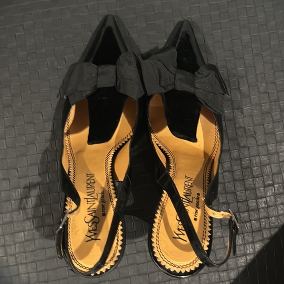 Authentic YSL Yves Saint Laurent luxury designer signature vintage bow heels 10 - Picture 6 of 16